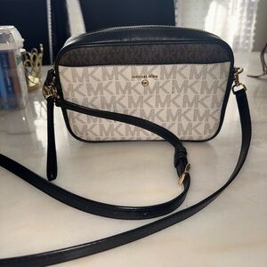 Michael Kors Black and Brown Crossbody Bag
